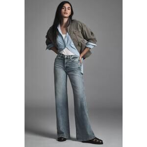 New Anthropologie x 7 For All Mankind Lotta Mid-Rise Wide-Leg Jeans Sz 29 Denim